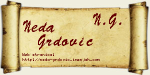 Neda Grdović vizit kartica